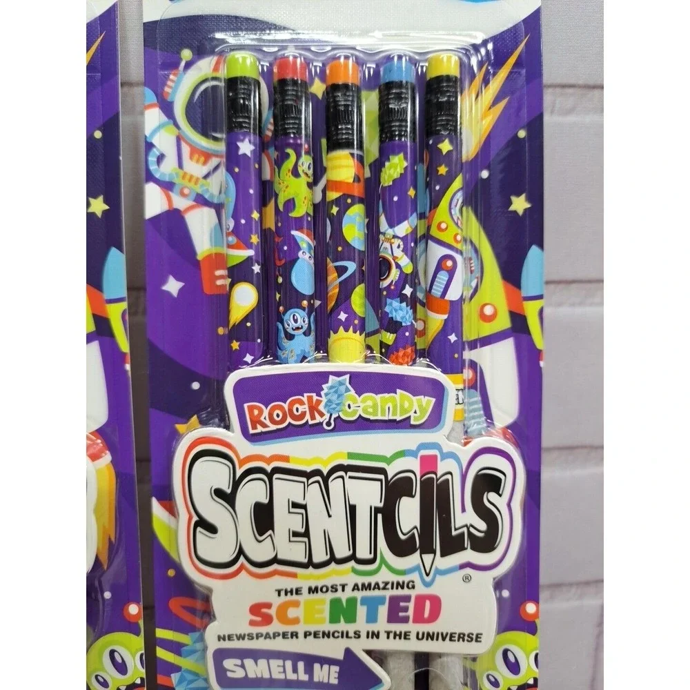 2 Pack Lot, 10 Pcs, Scentcils Premium #2 Rock Candy Scented Pencils Space Theme